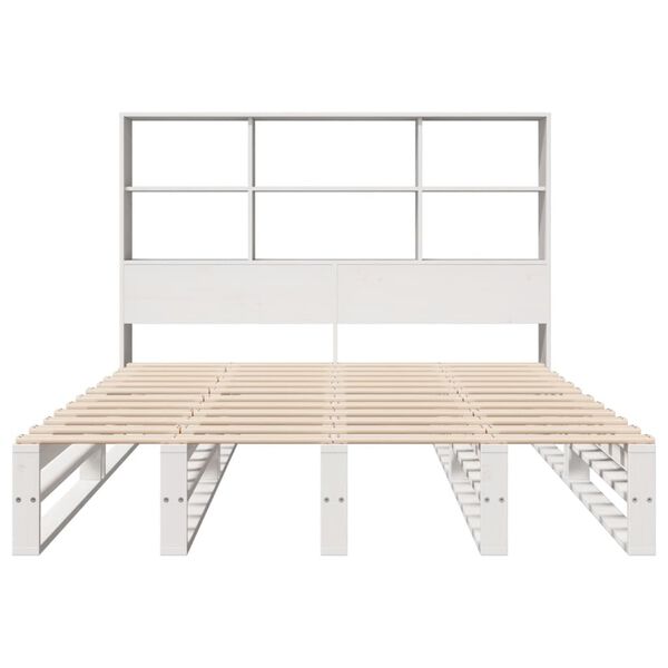 vidaXL Bookcase Bed without Mattress White 160x200 cm Solid Wood