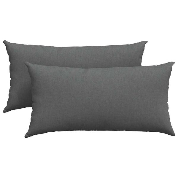 vidaXL Sofa Pillows 2 pcs Dark Grey 80 x 40 cm Fabric