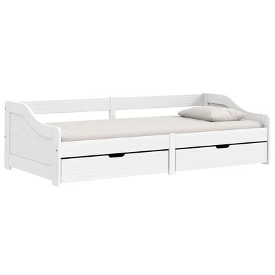 vidaXL Day Bed with 2 Drawers White 90x200 cm Solid Wood Pine IRUN