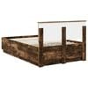 vidaXL Bed Frame Smoked Oak 135 x 190 cm Engineered Wood