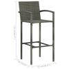 vidaXL 7 Piece Garden Bar Set Grey