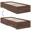 vidaXL Bed Frame Brown Oak and Silver 75 x 190 cm Engineered Wood