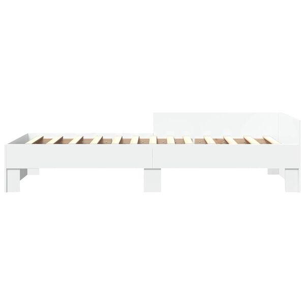 vidaXL Bed Frame without Mattress White 90x190 cm Single Engineered Wood