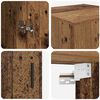 vidaXL Wall Mounted Cabinet Old Wood 34.5 x 34 x 90 cm Engineered Wood