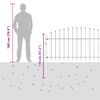 vidaXL Spike Fence Black 200 x 130 cm Powder-Coated Steel