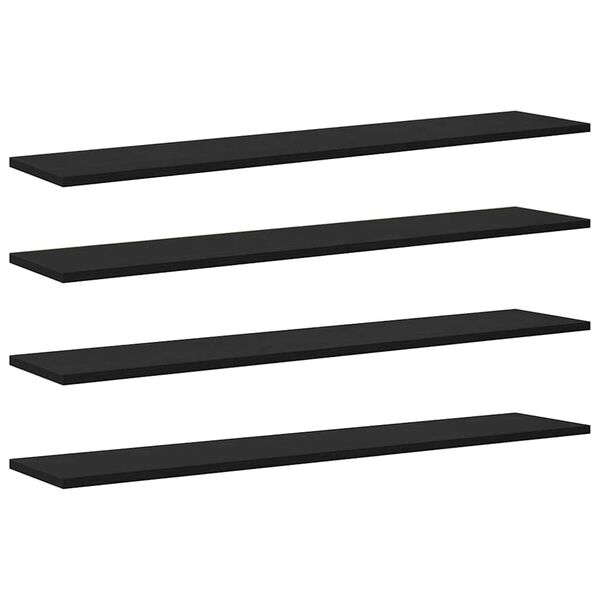 vidaXL Bookshelf Board 4 pcs Black 100 x 20 x 1.5 cm Engineered Wood