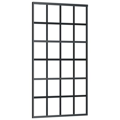 vidaXL Sliding Door ESG Glass and Aluminium 102x205 cm Black