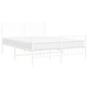 vidaXL Metal Bed Frame without Mattress with Footboard White 140x190cm