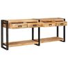 vidaXL Console Tables 2 pcs Brown 200 x 33 x 75 cm Solid Mango Wood