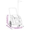 vidaXL Pet Bike Trailer Grey Oxford Fabric and Iron
