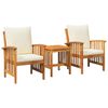 vidaXL Garden Sofa Set with Cushion 3 pcs Brown Solid acacia wood