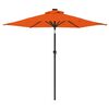 vidaXL Garden Parasol with LEDs and Steel Pole Terracotta 225x225x212cm