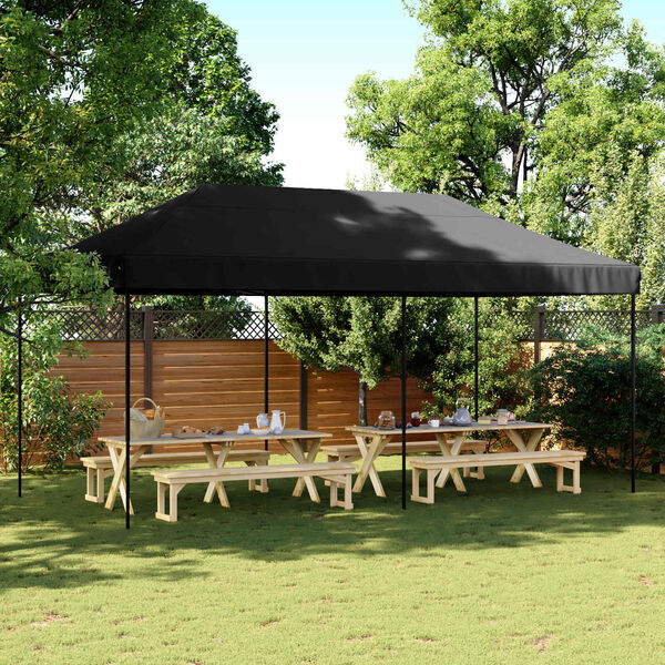 vidaXL Party Tent Folding Black 292 x 580 x 315 cm Oxford Fabric