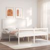 vidaXL Senior Bed without Mattress White King Size Solid Wood