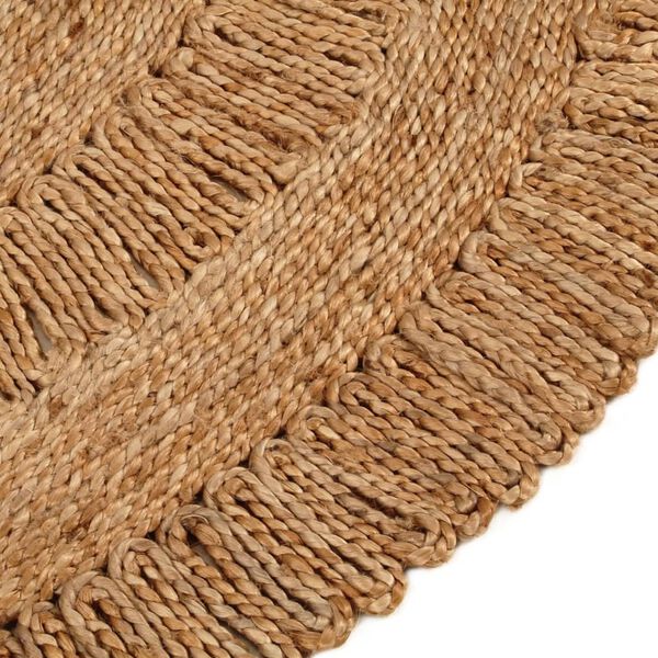 vidaXL Area Rug Hand-braided Jute 120 cm Round
