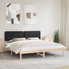 vidaXL Bed Frame with Upholstered Headboard Black 180 x 200 cm