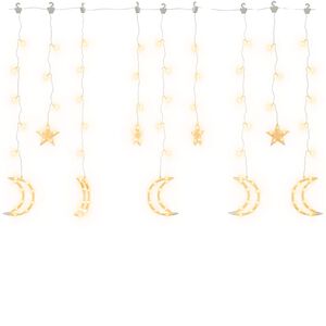 vidaXL Star and Moon Fairy Lights Remote Control 138 LED Warm White