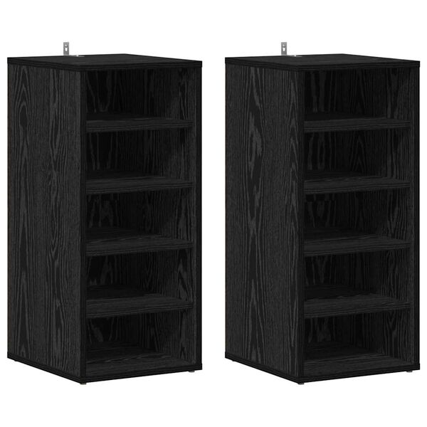 vidaXL Shoe Cabinet Black Oak 32 x 35 x 70 cm Engineered Wood