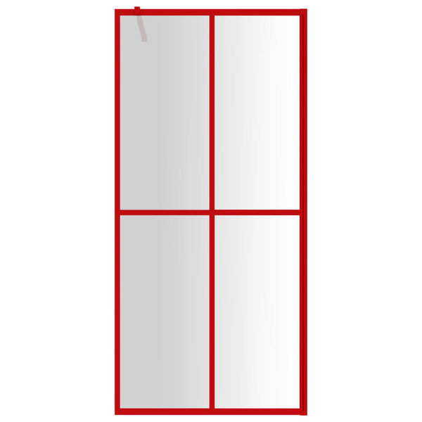 vidaXL Walk-in Shower Wall with Clear ESG Glass Red 80x195 cm
