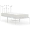 vidaXL Metal Bed Frame without Mattress with Headboard White 75x190cm