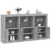 vidaXL Sideboard with LED Lights Concrete Grey 181.5x37x100 cm