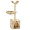 vidaXL Cat Tree with Sisal Scratching Posts 105 cm Paw Prints Beige