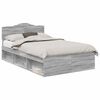 vidaXL Bed Frame Grey Sonoma 120 x 200 cm Solid Pine Wood