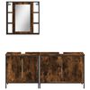 vidaXL 3 Piece Bathroom Cabinet Set Smoked Oak Engineered Wood