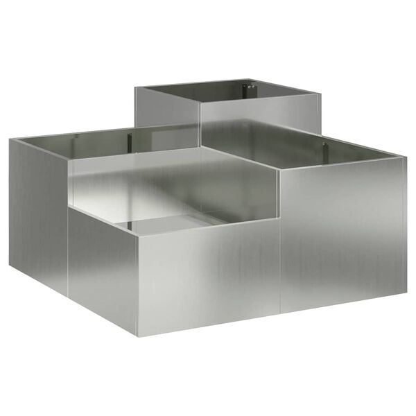 vidaXL Garden Planter Silver 80 x 80 x 48 cm Galvanised steel