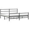 vidaXL Metal Bed Frame without Mattress with Footboard Black 200x200cm