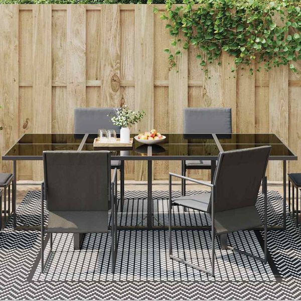 vidaXL Outdoor Rug ARAKIL Black and grey 250 x 300 cm PP
