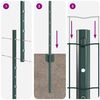 vidaXL Fence with Post Green 1 x 25 m Steel and PVC
