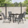 vidaXL Garden Dining Set 5 pcs Grey and Black Powder-coated Steel