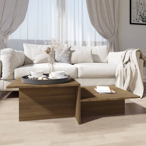 vidaXL Coffee Table Brown Oak 111.5x50x33 cm Engineered Wood