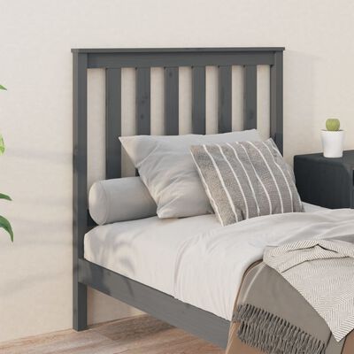 vidaXL Bed Headboard Grey 96x6x101 cm Solid Wood Pine