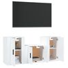 vidaXL 3 Piece TV Cabinet Set White Engineered Wood