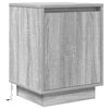 vidaXL Bedside Cabinet with LED Lights Grey Sonoma 38x34x50 cm
