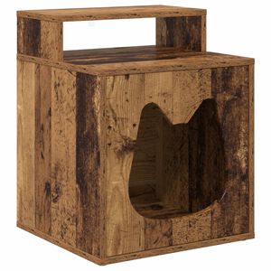 vidaXL Cat House Old Wood 42.5 x 40 x 53.5 cm Engineered Wood