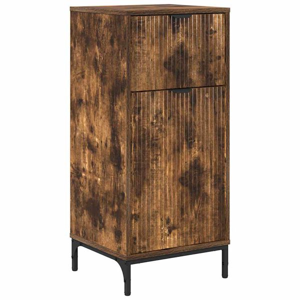 vidaXL Bathroom Cabinet with Drawer Smoked Oak 39.5 x 36 x 88 cm