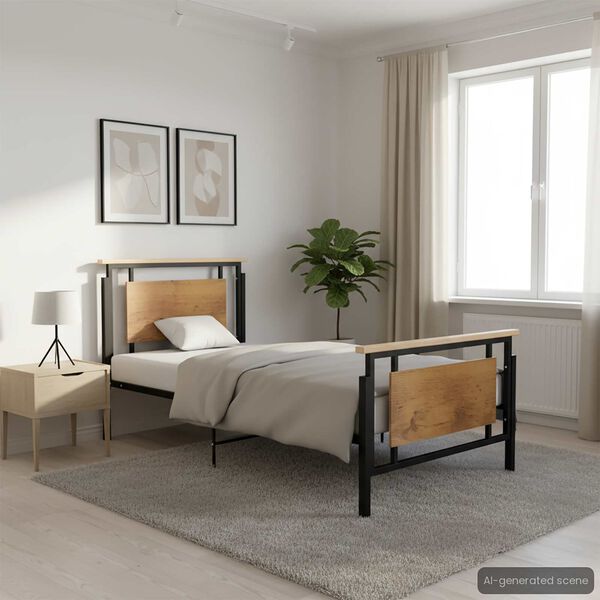 vidaXL Bed Frame without Mattress Metal 100x200 cm