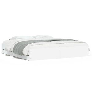 vidaXL Bed Frame with Drawers without Mattress White 160x200 cm