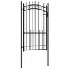 vidaXL Fence Gate with Spikes Steel 100x175 cm Black