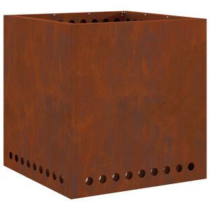 vidaXL Smokeless Fire Bowl Rusty 48 x 48 x 50 cm Weathering Steel