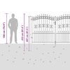 vidaXL Fence Gate with Spear Top with Lock Grey 305 x 175 cm Steel