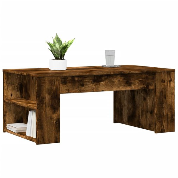 vidaXL Coffee Table Smoked Oak 102x55x42 cm Engineered Wood