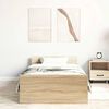 vidaXL Bed Frame without Mattress Sonoma Oak 90x190 cm Single Engineered Wood