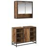 vidaXL Bathroom Furniture Set with Door 2 pcs Old Wood Engineered Wood