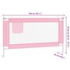 vidaXL Toddler Safety Bed Rail Pink 140x25 cm Fabric