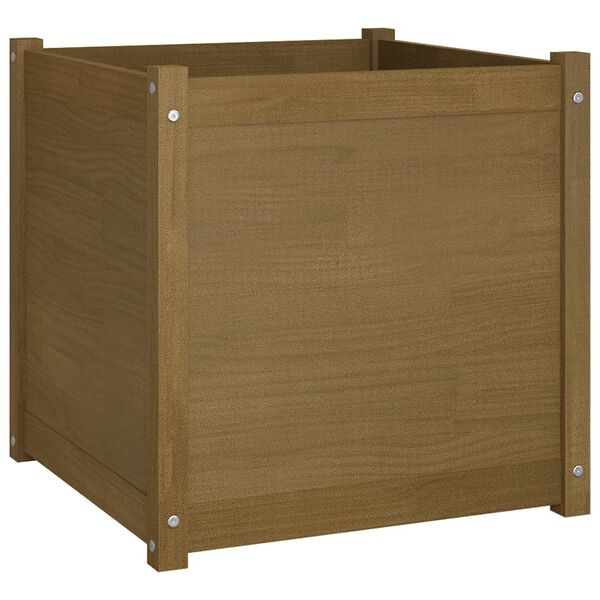 vidaXL Garden Planters 2 pcs Honey Brown 60x60x60 cm Solid Pinewood