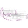 vidaXL Metal Bed Frame without Mattress with Footboard White 160x200cm